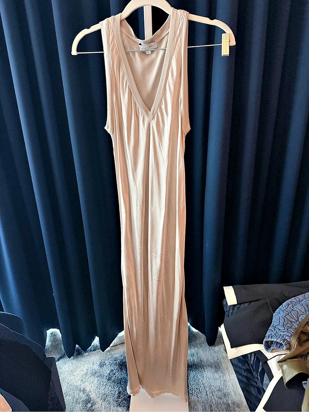 Michael Stars V-Neck Maxi Dress Beige XS